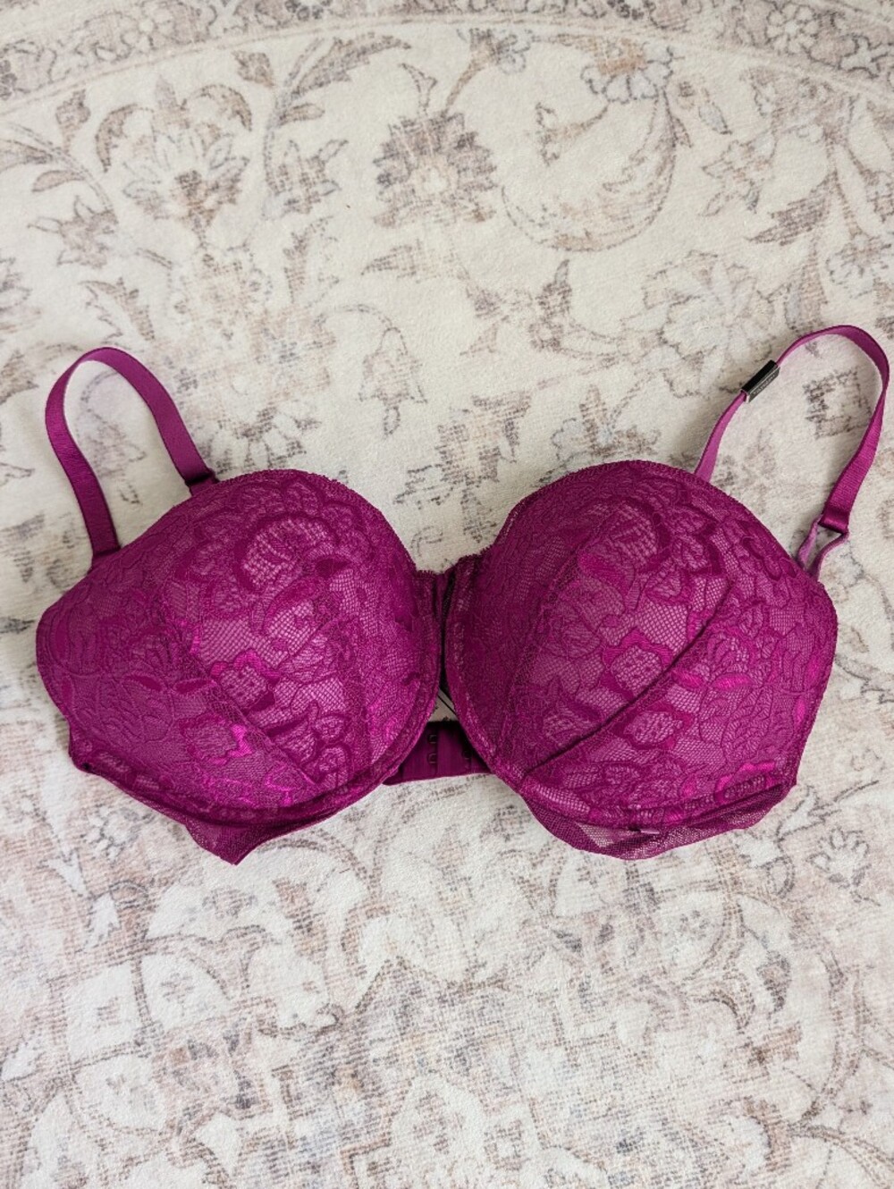 Victoria’s Secret Sexy Tee Sophia Lace Push-Up Bra 34DD Raspberry Cooler NWT